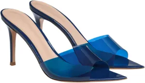 Women's Clear Pointed Toe Slingback Stilettos Heel Sandals Fashion Sexy Comfortable Summer Open Toe Backless Slip On Dress Slides Sandals for Casual Outdoor Party Work Wedding