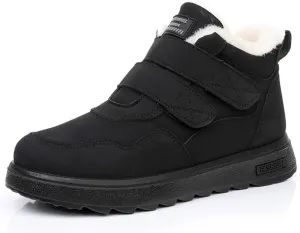 Women's Linen Flat Winter Snow Boots with Hook and Loop Comfort Round Toe Warm Plush Lining Non-slip Casual Outdoor Ankle Boots