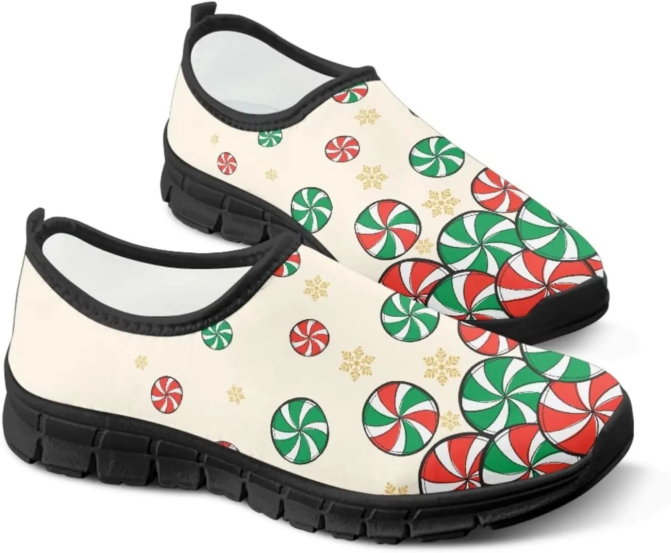 Women's Slip on Sneakers Casual Shoes Loafers Non Slip Breathable Comfortable Walking Sneakers Gifts for Women Girls Black Sole Size 5.5-11.5