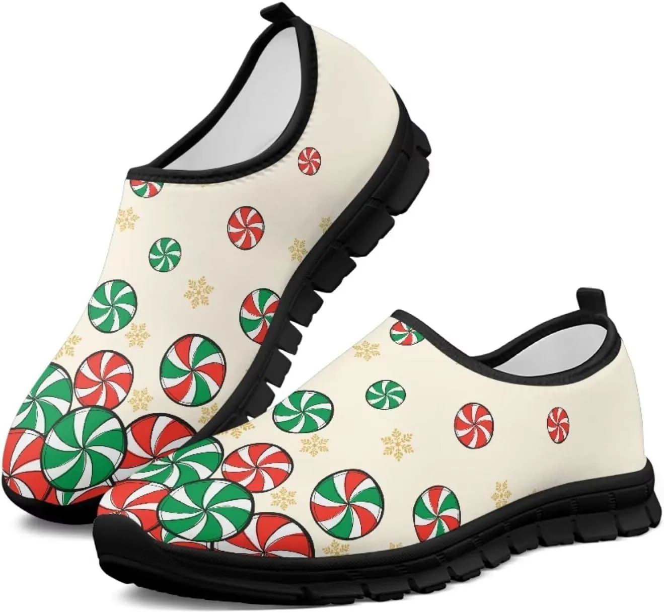 Women's Slip on Sneakers Casual Shoes Loafers Non Slip Breathable Comfortable Walking Sneakers Gifts for Women Girls Black Sole Size 5.5-11.5