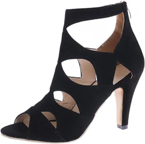 Womens Snake Pattern Stilettos Sandals Fashion Back Zipper Fish Mouth Hollow Open Toe High Heels Shoes Summer Comfortable Casual Roman Sandalias