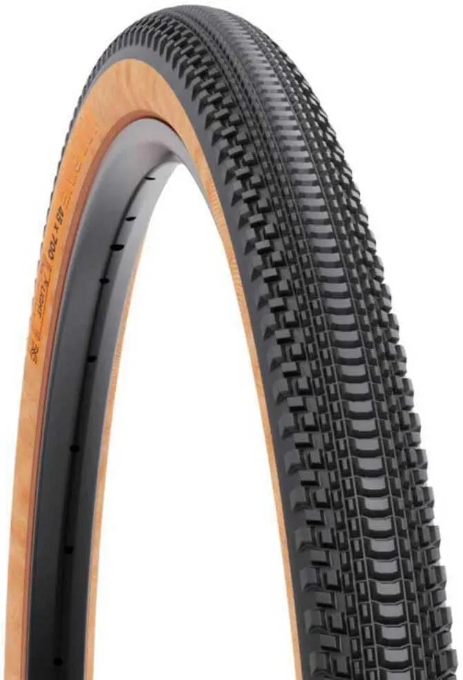 WTB Vulpine Tire - 700 x 45, TCS Tubeless, Folding, Black/Tan, Light/Fast Rolling, Dual DNA, SG