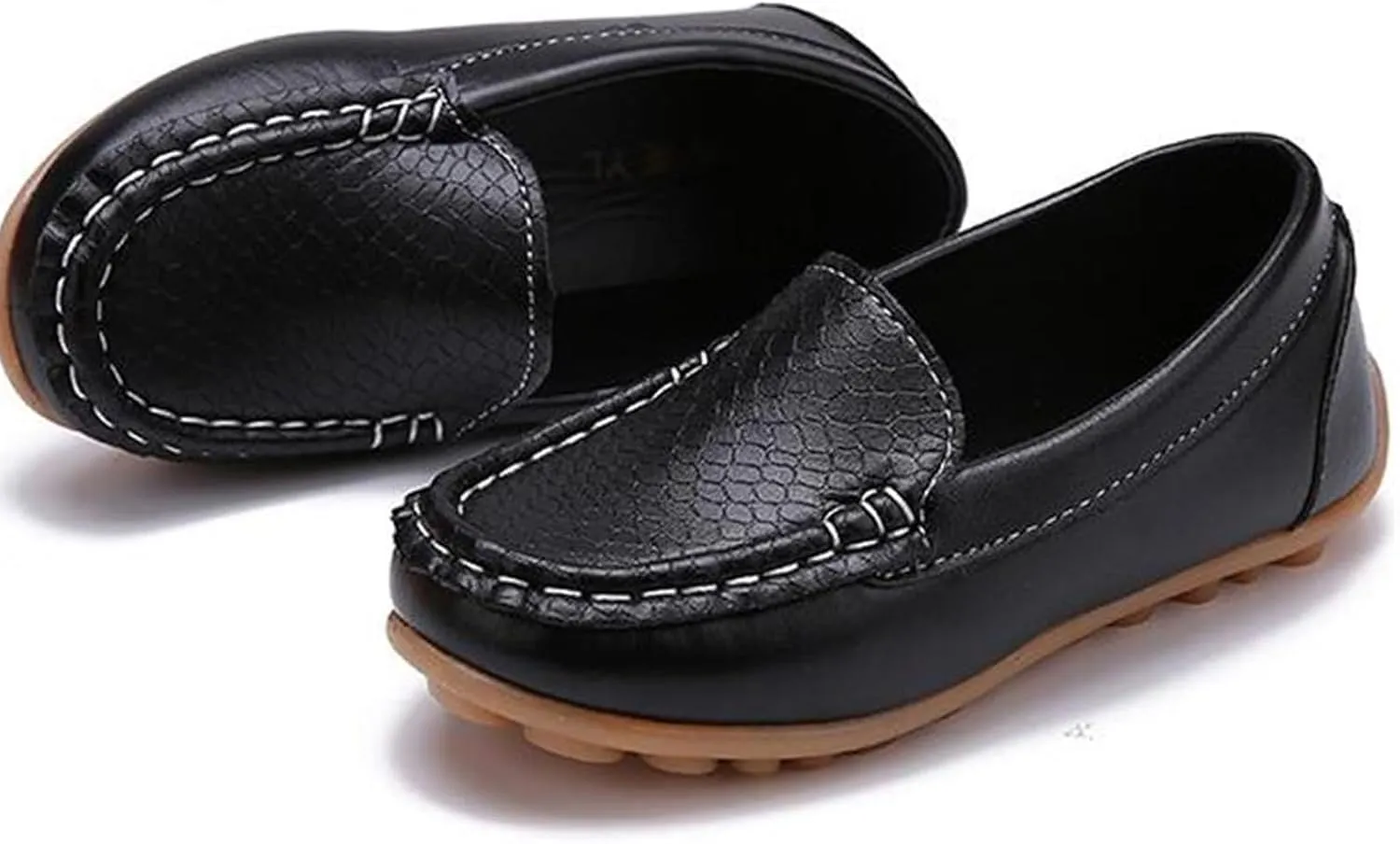 WUIWUIYU Boy's Girl's Slip-on Loafers Flats Oxford Shoes Solid Color Mocassins House Shoes