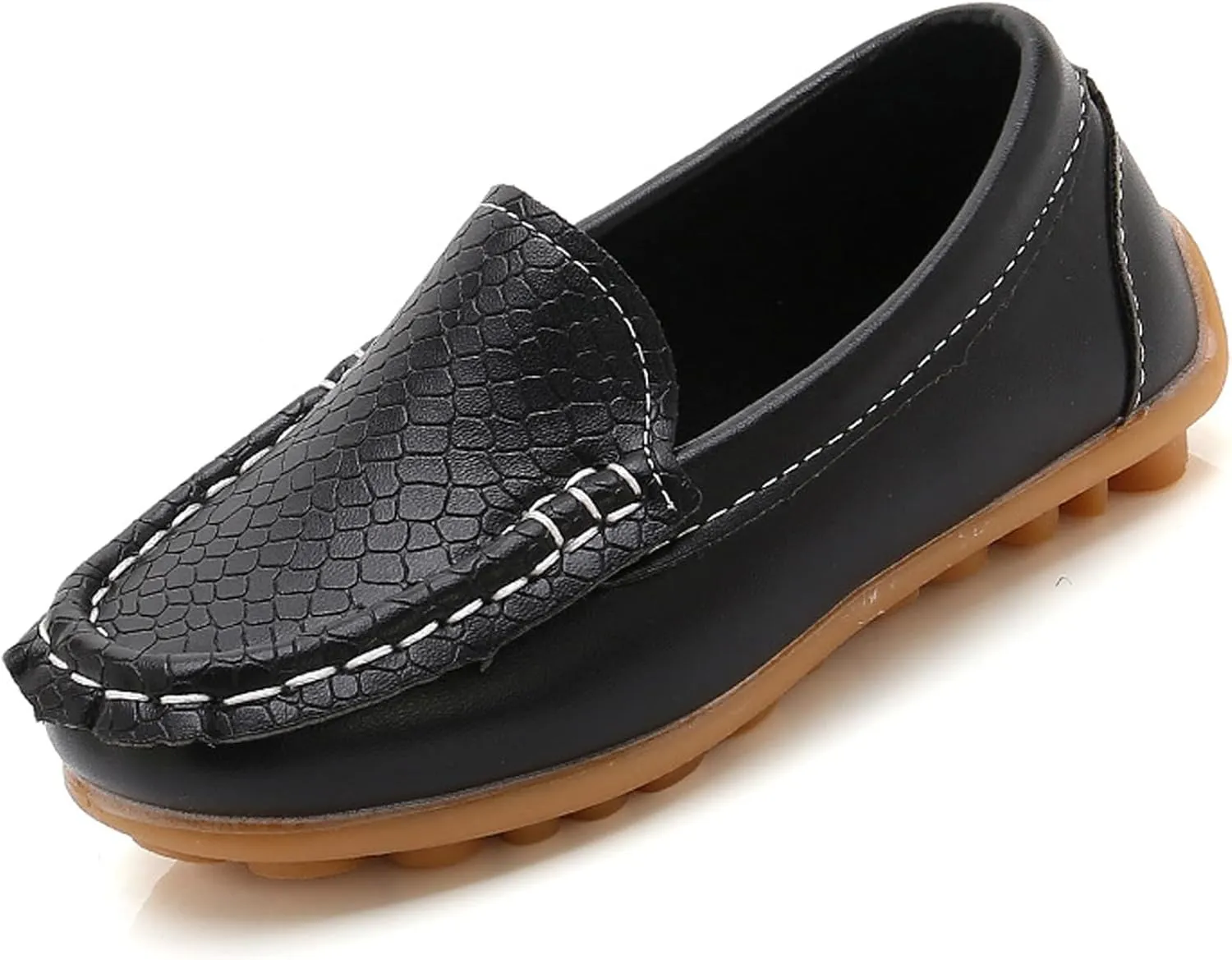 WUIWUIYU Boy's Girl's Slip-on Loafers Flats Oxford Shoes Solid Color Mocassins House Shoes