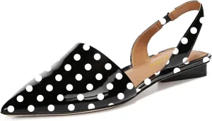 YDN Women Trendy Low Square Heel Slide Flat Sandals Closed Pointed Toe Slingback D'Orsay Slip On Comfort Walking Dress Pumps Size 4-15 US