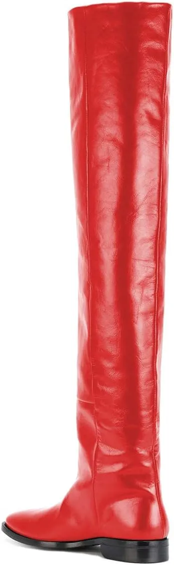 YDN Women Winter Over The Knee Boots Round Toe Flat Heel Riding Boots Pull On Warm Outfit Shoes Size 4-15 US