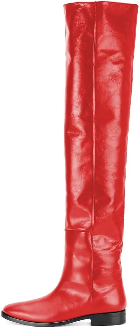 YDN Women Winter Over The Knee Boots Round Toe Flat Heel Riding Boots Pull On Warm Outfit Shoes Size 4-15 US