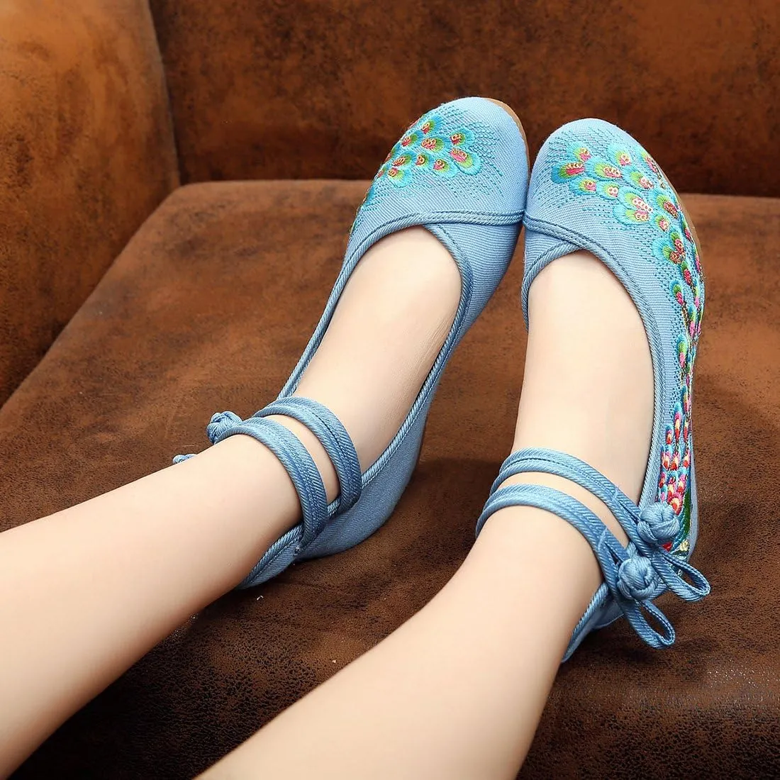 YIBLBOX Women Ankle Strap Shoes Platform Wedges Sandal Dress Shoes for Cheongsam