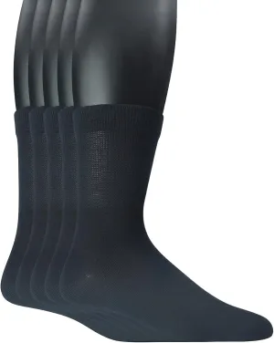 Yomandamor Men's 5 Pairs Quarter Diabetic/Dress Socks With Seamless Toe and Non-binding Top