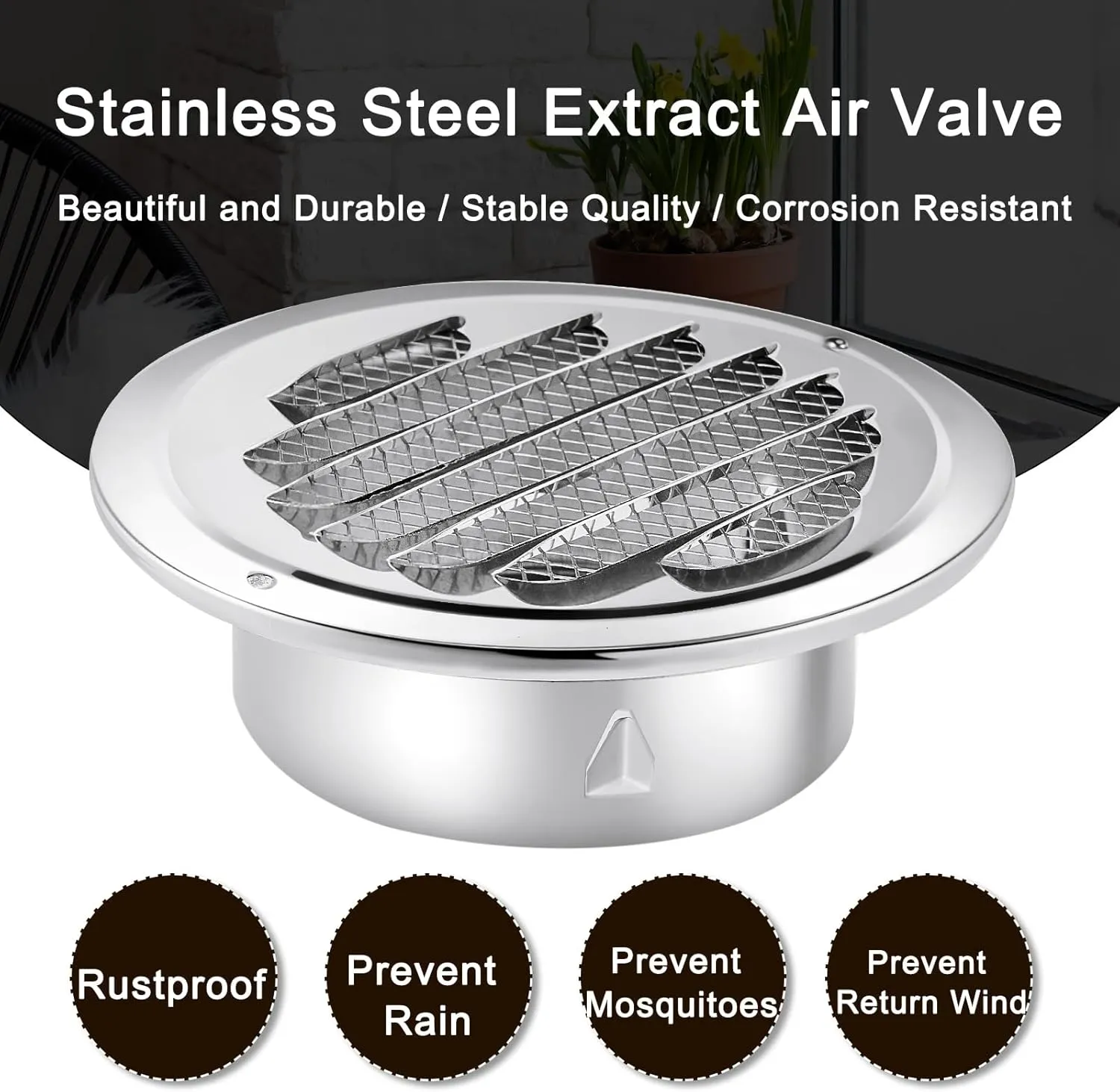 Zonon 12 Pcs Stainless Steel Soffit Vents 4 Inch Round Dryer Vent Cover with Mesh Screen for Home Outdoor Bathroom Wall Ceiling Outside Exterior Exhaust (Silver)