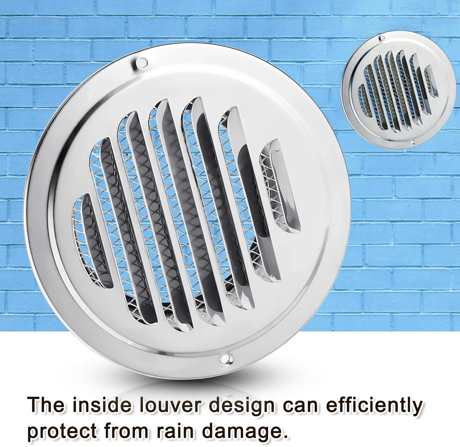 Zonon 12 Pcs Stainless Steel Soffit Vents 4 Inch Round Dryer Vent Cover with Mesh Screen for Home Outdoor Bathroom Wall Ceiling Outside Exterior Exhaust (Silver)