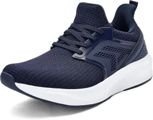 ZZS Mens White Sneaker Tennis Shoes - Slip On Running Shoes Lightweight Casual Walking Shoes for Athletic Workout Gym