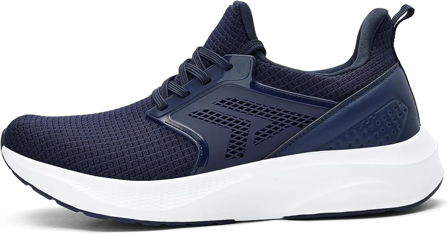 ZZS Mens White Sneaker Tennis Shoes - Slip On Running Shoes Lightweight Casual Walking Shoes for Athletic Workout Gym