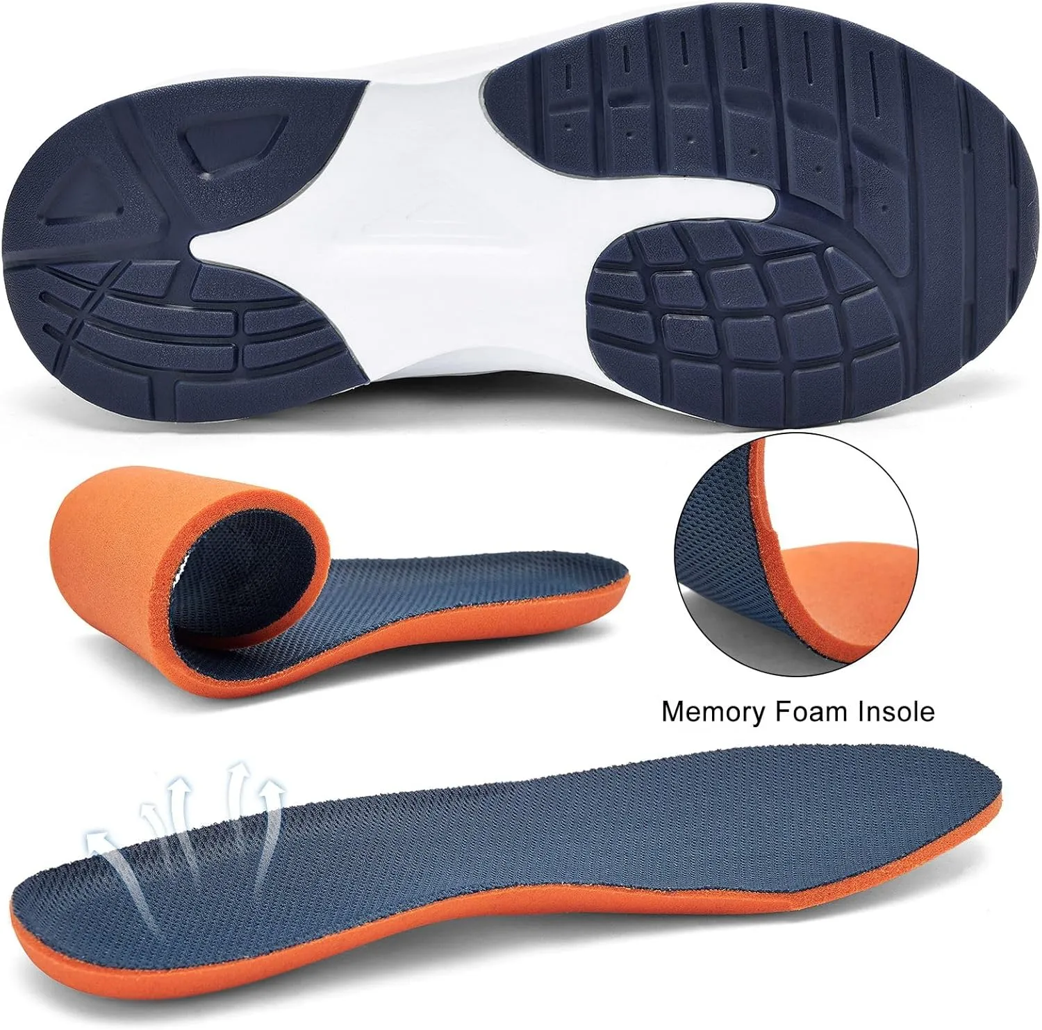 ZZS Mens White Sneaker Tennis Shoes - Slip On Running Shoes Lightweight Casual Walking Shoes for Athletic Workout Gym